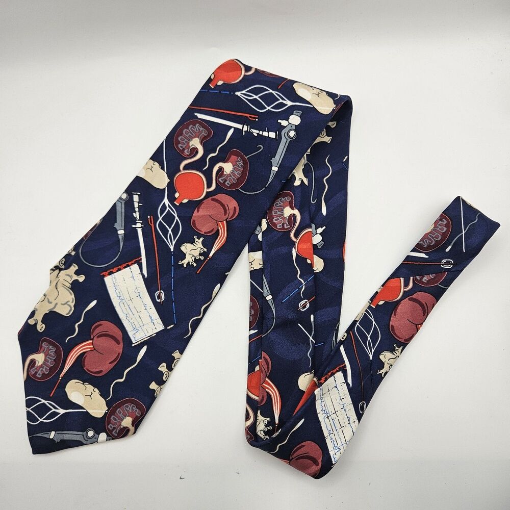 Medical Surgeon Doctor Heart Kidney Fertility EKG Hospital Print Tie 65 1/x3.75"
